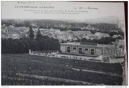 CPA > AY EN CHAMPAGNE 1ER PLAN CELLIER DE LA MAISON POMMERY >> 5 MAI 1918  >> GUERRE CHAMPAGNE - Pommery (pohm-mehr-ay).