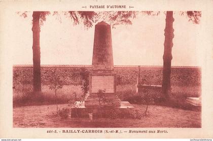 FRANCE - Bailly-Carrois - Monument Aux Morts - Paysage d'automne - Jubiin - Carte postale ancienne
