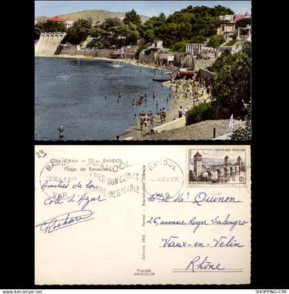 83 - Bandol - CPSM - Plage de Renecros