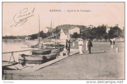 BANDOL QUAI DE LA CONSIGNE (PETITES EMBARCATIONS ET ANIMATION) 1905