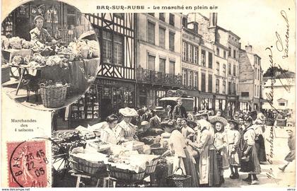 Carte Postale ancienne de BAR sur AUBE - Le marché en plein air