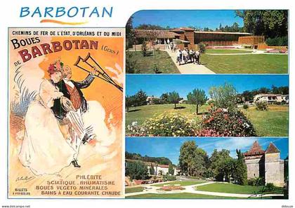 32 - Barbotan les Thermes - Multivues - Fleurs - Vieille affiche publicitaire Boues de Barbotan - CPM - Voir Scans Recto