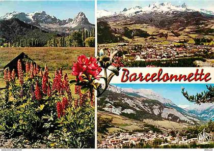 04 - Barcelonnette - Multivues - Fleurs - Flamme Postale de Barcelonnette - CPM - Voir Scans Recto-Verso