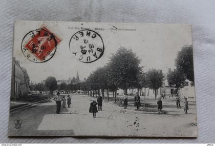 Cpa 1912, Baugy, place du commerce, Cher 18