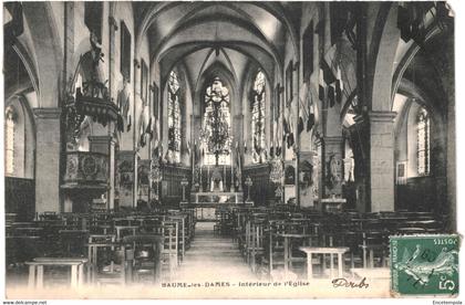 CPA Carte Postale France Baume-les-Dames- Intérieur de l'église 1908  VM46571