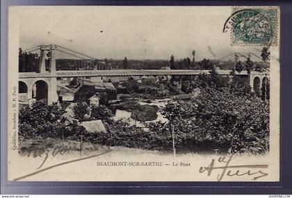 72 - Beaumont-sur-Sarthe - Le Pont - Voyagé - Dos non divisé