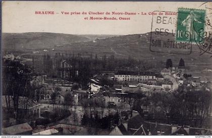 21 -  Beaune - Vue prise du clocher de Notre-Dame - la côte de Beaune et Mon...