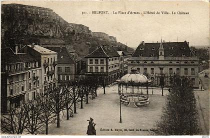 CPA BELFORT - La Place d'Armes - L'Hotel de Ville - Le Chateau (293364)