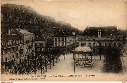CPA BELFORT - La Place d'Armes - L'Hotel de Ville - Le Chateau (293367)