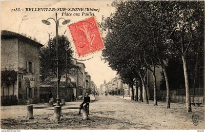 CPA AK BELLEVILLE-sur-SAONE - Place aux Pailles (450942)