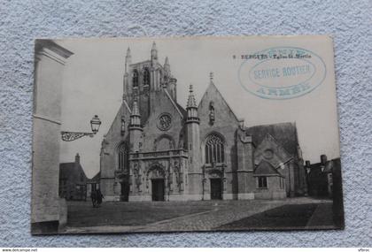 A777, Cpa 1915, Bergues, église saint Martin, Nord 59