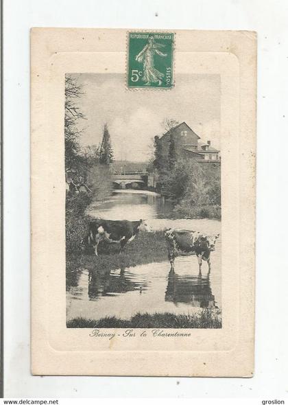 BERNAY (EURE)  SUR LA CHARENTONNE (VACHES) 1911