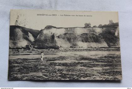 Cpa 1924, Berneval sur mer, les falaises vues des bancs de moules, Seine maritime 76