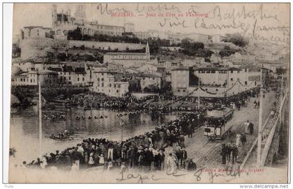 BEZIERS JOUR DE FETE AU FAUBOURG (TRAMWAY)