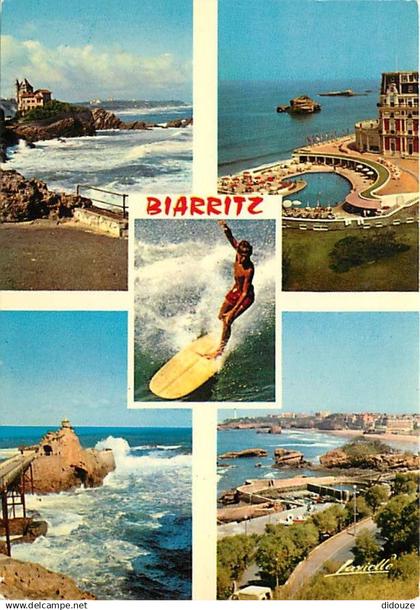 64 - Biarritz - Multivues - Surf - Flamme Postale de Biarritz - CPM - Voir Scans Recto-Verso