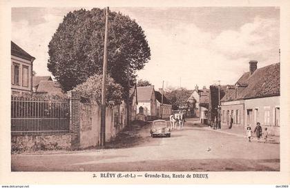 BLEVY (Eure et Loir) - Grande Rue, Route de Dreux - Automobile, Chevaux