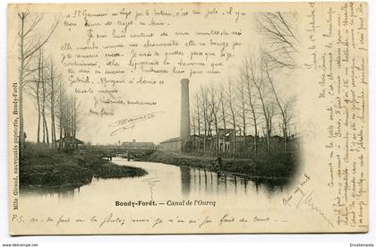 CPA - Carte Postale - France - Bondy Forêt - Canal de l'Ourcq - 1903  ( I11037)