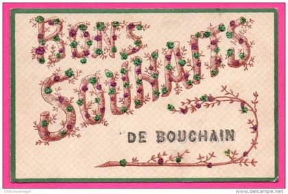 CPA Fantaisie - Bons Souhaits de Bouchain - Brillants - Paillettes - 1907 - Édition  V.P.F.
