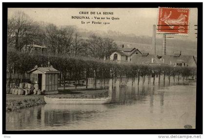 78 - BOUGIVAL - Vue sur les Quais - inondations - 1er Janvier 1910