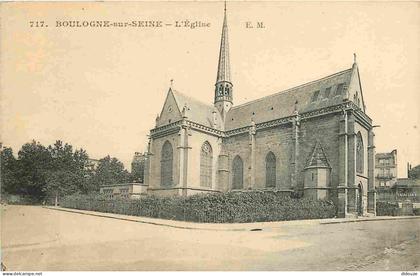 92 - Boulogne Billancourt - L'Eglise - CPA - Voir Scans Recto-Verso