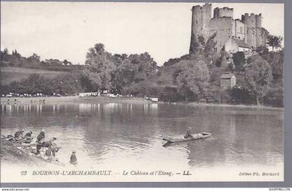 03 - Bourbon l'Archambault - Le chateau et l'etang - Lavandieres