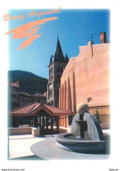 42 - Bourg Argental - La Fontaine - La Halle - L'Église - CPM - Carte Neuve - Voir Scans Recto-Verso