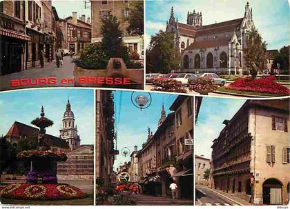 01 - Bourg en Bresse - Multivues - Automobiles - Fleurs - CPM - Voir Scans Recto-Verso