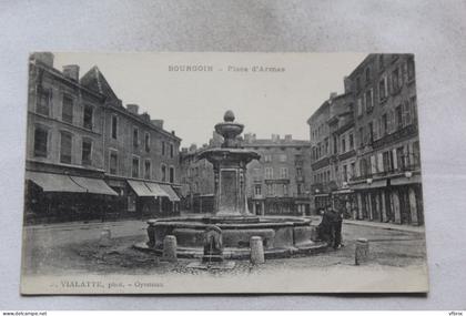Cpa 1916, Bourgoin, place d'armes, Isère 38