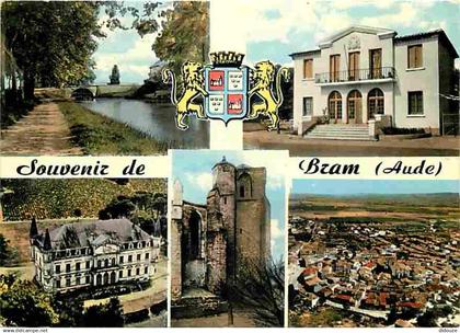 11 - Bram - Multivues - Blasons - CPM - Voir Scans Recto-Verso