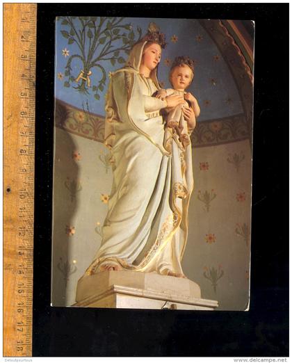 BRANGUES Isère 38 : Eglise statue / prière à la Vierge qui écoute / Sainte Vierge Marie enfant Jésus
