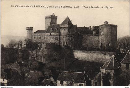 CPA Chateau de CASTELNAU pres BRETENOUX Vue generale et l'Eglise (122908)