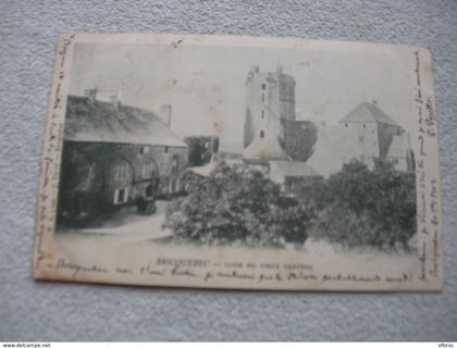 Cpa 1902, Bricquebec, cour du vieux château, Manche