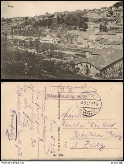 CPA Brieg in Lothringen Briey Panorama-Ansicht 1917   gel. Feldpoststempel WK1