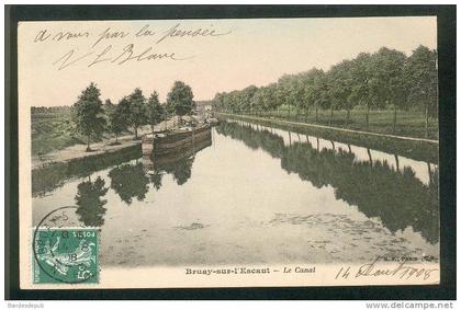 Bruay sur Escaut (59) - Le Canal ( péniche dos précurseur B.F.)
