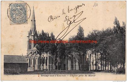 L'Eglise prise du Maroir - Bruay sur Escaut