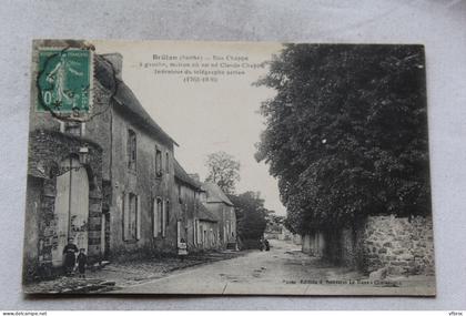 Cpa 1923, Brulon, rue Chappe, Sarthe 72