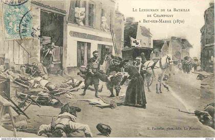 94 - Bry sur Marne - Le lendemain de la bataille de Champigny à Bry sur Marne 1870 - Croix Rouge - Militaria - CPA - Obl