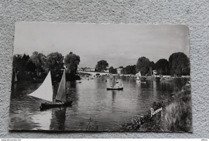 Cpsm 1953, le Perreux - Bry sur Marne, voiliers près du pont de Bry, Val de marne 94