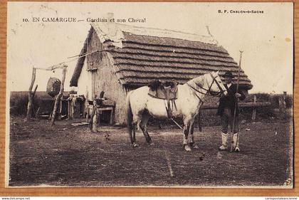 00769 / ⭐ ♥️ de CABRIERES-du-COMTAT Vaucluse Gardian et son Cheval En CAMARGUE  1910 à TAMISSIER et MONTON-BF 10