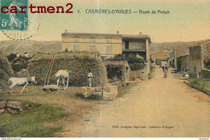 CABRIERES-D'AIGUES ROUTE DE PERTUIS ANIMEE FERME FENAISON AGRICULTURE CARTE TOILEE 84 VAUCLUSE