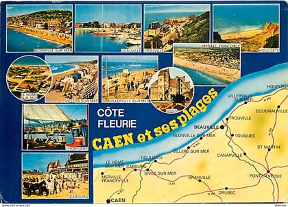 14 - Caen - Caen et ses plages - Multivues - Carte Géographique - CPM - Voir Scans Recto-Verso