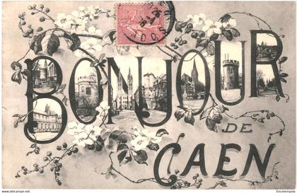 CPA-carte postale France- Caen Bonjour de Caen 1906 VM43796+