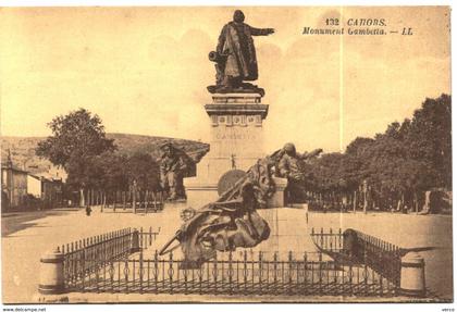 Carte Postale Ancienne de CAHORS-Monument Gambetta