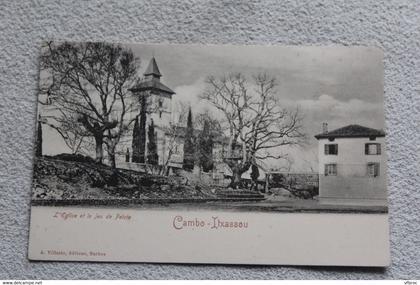 Cambo, Itxassou, l'église et le jeu de pelote, Pyrénées atlantiques 64