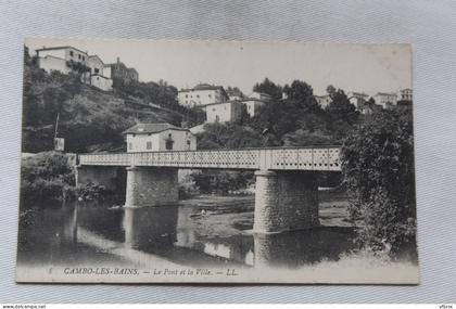 Cambo les bains, le pont et la ville, Pyrénées atlantiques 64