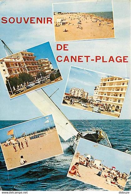 66 - Canet Plage - Multivues - Scènes de Plage - Automobiles - CPM - Voir Scans Recto-Verso