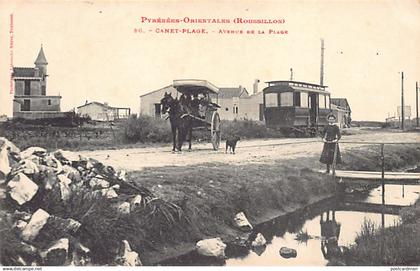 France - CANET PLAGE (66) Avenue de la plage - Tramway - Ed. Labouche Frères 86