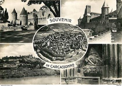 11 - Carcassonne - La Cité de Carcassonne - Multivues - Mention Photographie véritable - Carte dentelée - CPSM grand for
