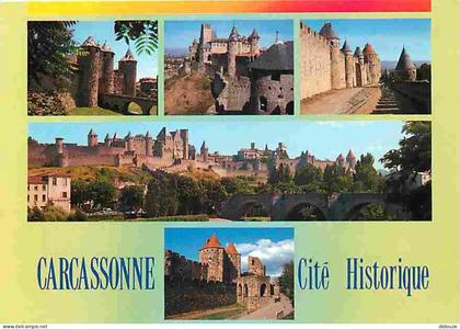 11 - Carcassonne - La Cité médiévale - Multivues - Flamme Postale de Carcassonne - CPM - Voir Scans Recto-Verso