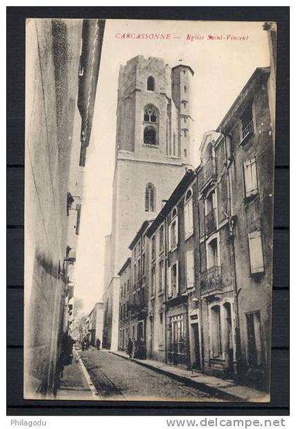 Carcassonne      vue de l’église St-Vincent